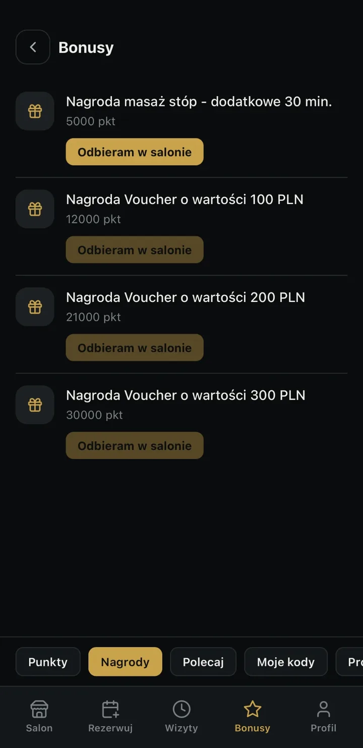 Nagrody do odebrania w salonie